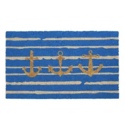 Fußmatte Kokosmatte Anker mit Streifen GiftCompany 75×45 cm
