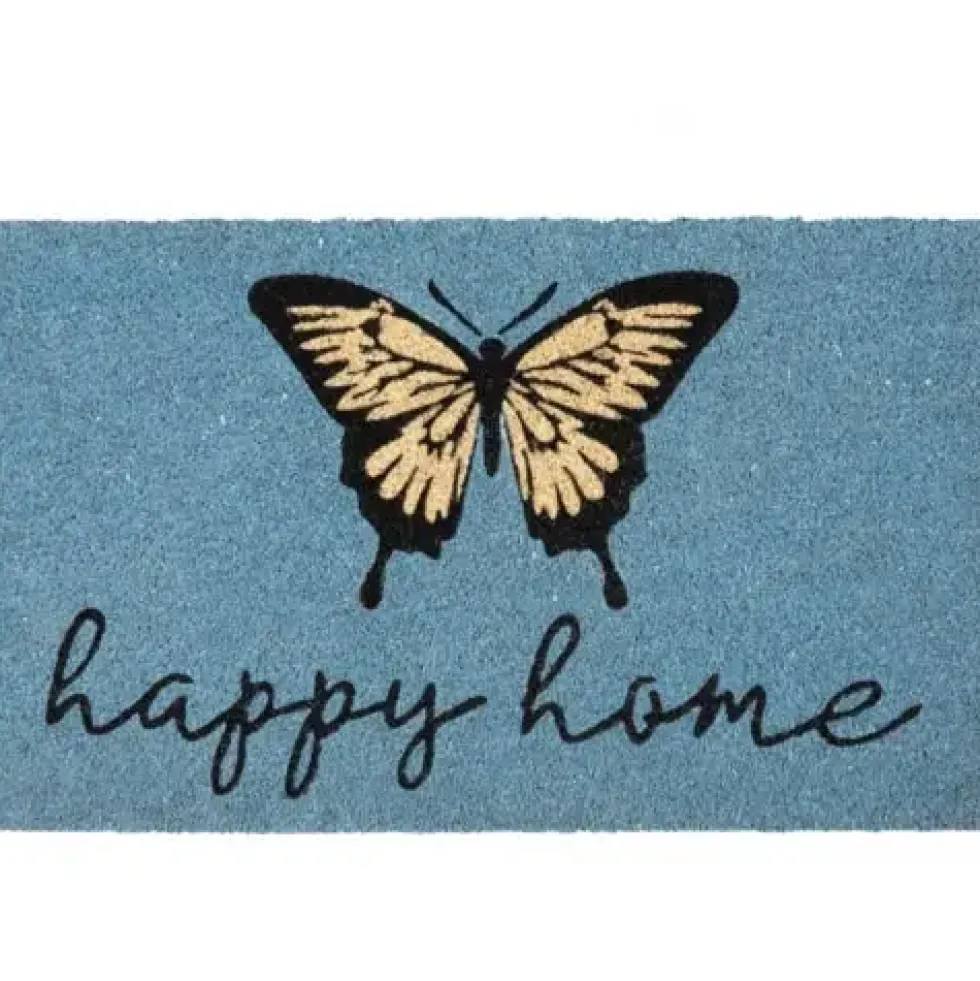 Fußmatte Kokosmatte Happy Home blau GiftCompany 75×45 cm