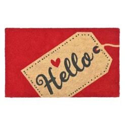 Fußmatte Kokosmatte Hello rot GiftCompany 75×45 cm