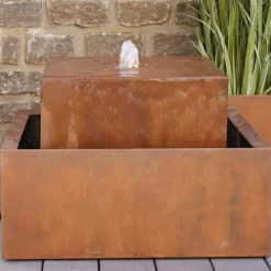 Gartenbrunnen Cortenstahl Höhe 46 cm