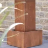 Gartenbrunnen Cortenstahl Höhe 87 cm