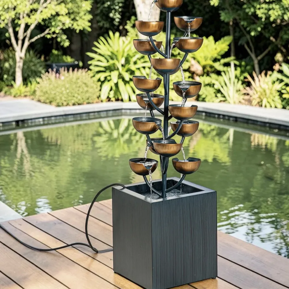 Gartenbrunnen Wasserspiel Kaskade mit Schalen Alejandra Höhe 95 cm