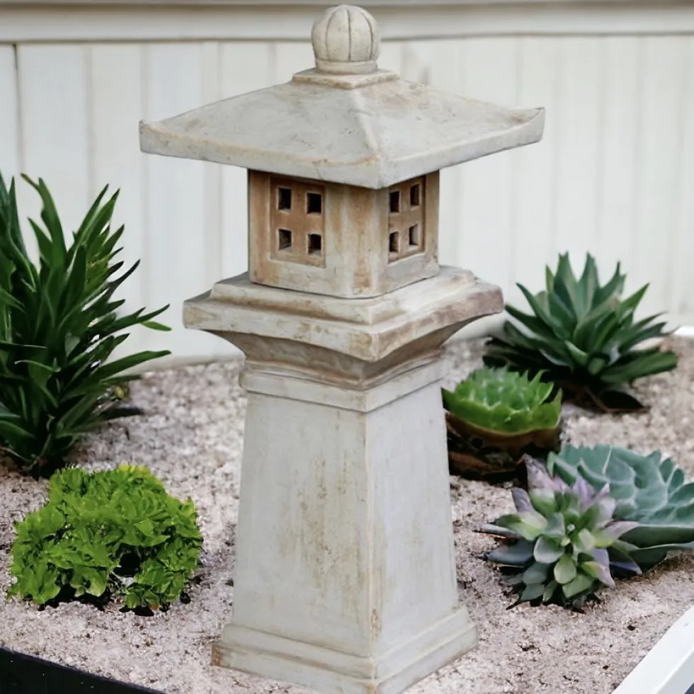 Gartendeko groß Chinesischer TERRAKOTTATURM Höhe 81 cm