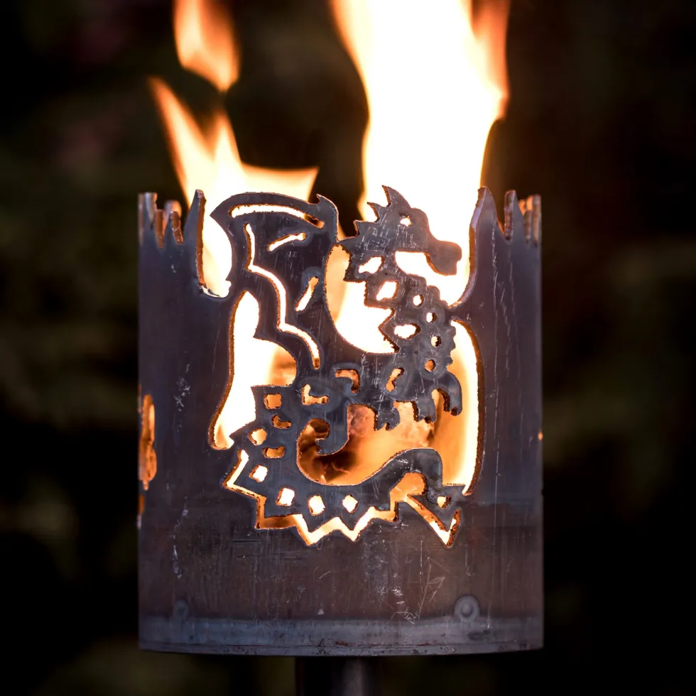Gartenfackel Drache Höhe 17 cm – ohne Stiel