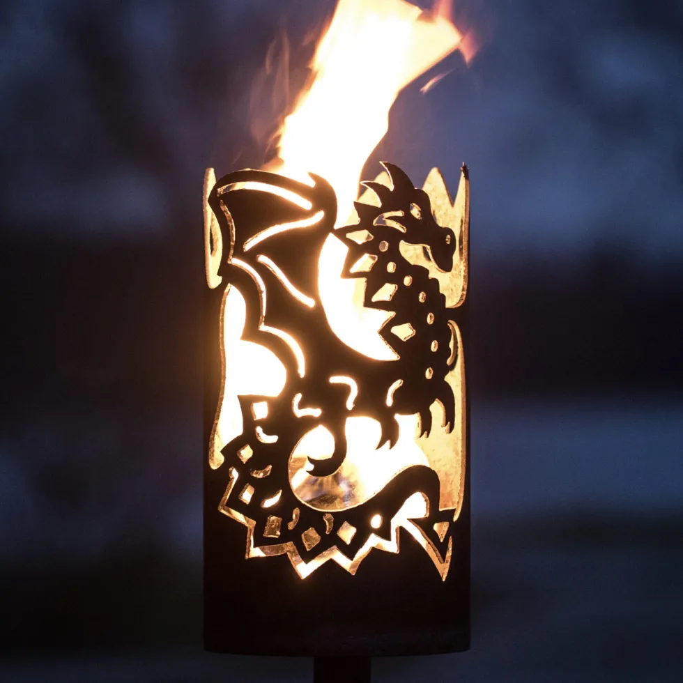 Gartenfackel Drache Höhe 30 cm – ohne Stiel
