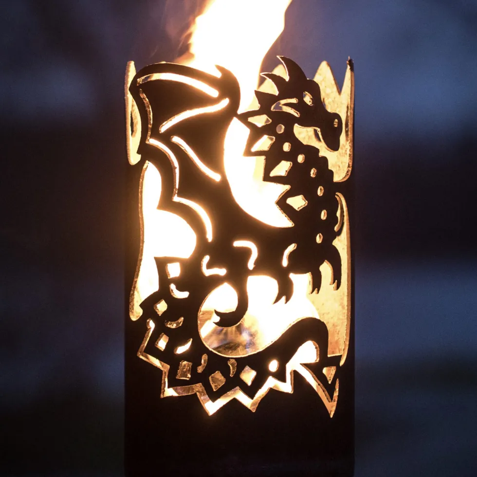 Gartenfackel Drache Höhe 30 cm – ohne Stiel