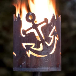 Gartenfackel Feuerfackel aus Metall Anker Höhe 17 cm – ohne Stiel