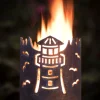 Gartenfackel Feuerfackel Leuchtturm aus Metall Höhe 17 cm