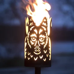 Gartenfackel Lieber Wolf Höhe 30 cm – ohne Stiel