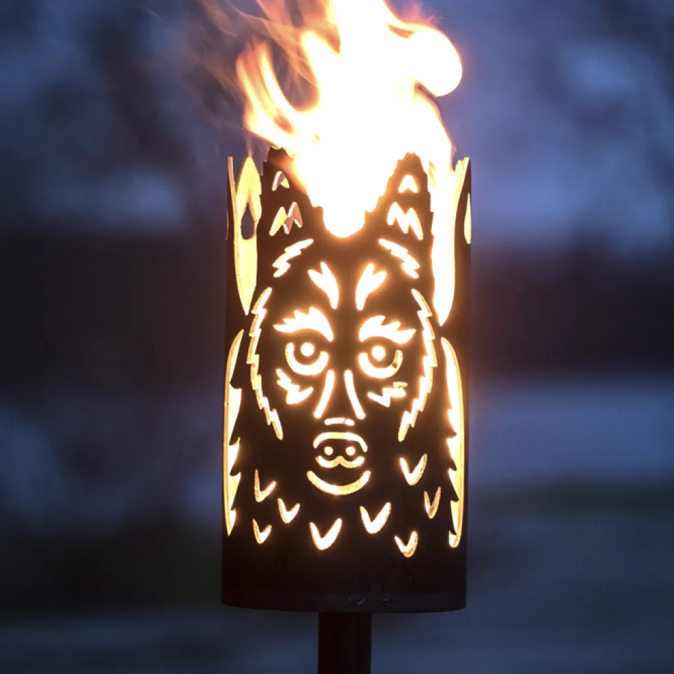 Gartenfackel Lieber Wolf Höhe 30 cm – ohne Stiel