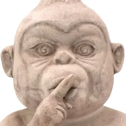 Gartenfigur AFFE DEKO NICHTS HÖREN Terrakotta Höhe 40 cm