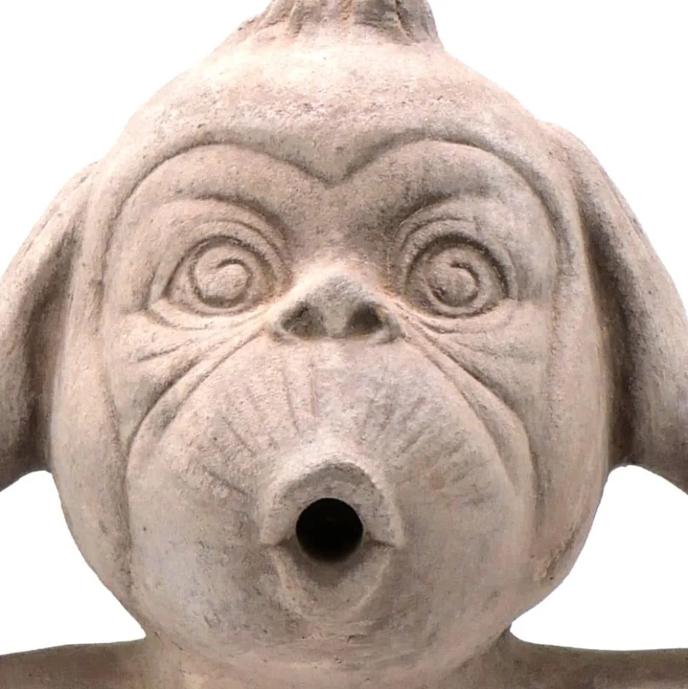 Gartenfigur AFFE DEKO NICHTS HÖREN Terrakotta Höhe 40 cm