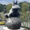 Garten Figur Froschprinz anthrazit Höhe 55 cm