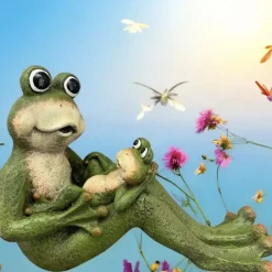 Gartenfigur Frosch TARO sitzend L 49 cm