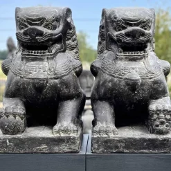 Gartenfigur groß Tempel Löwen 2er Set Höhe 60 cm