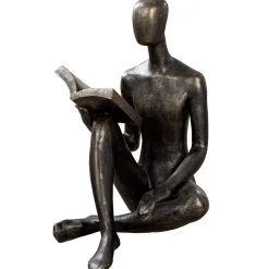Gartenskulptur Person Reading bronze Höhe 80 cm