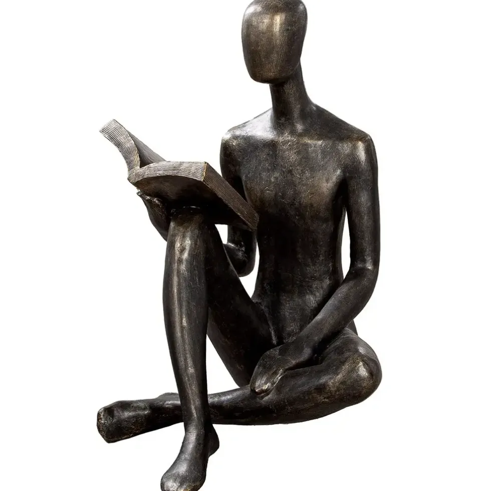 Gartenskulptur Person Reading bronze Höhe 80 cm