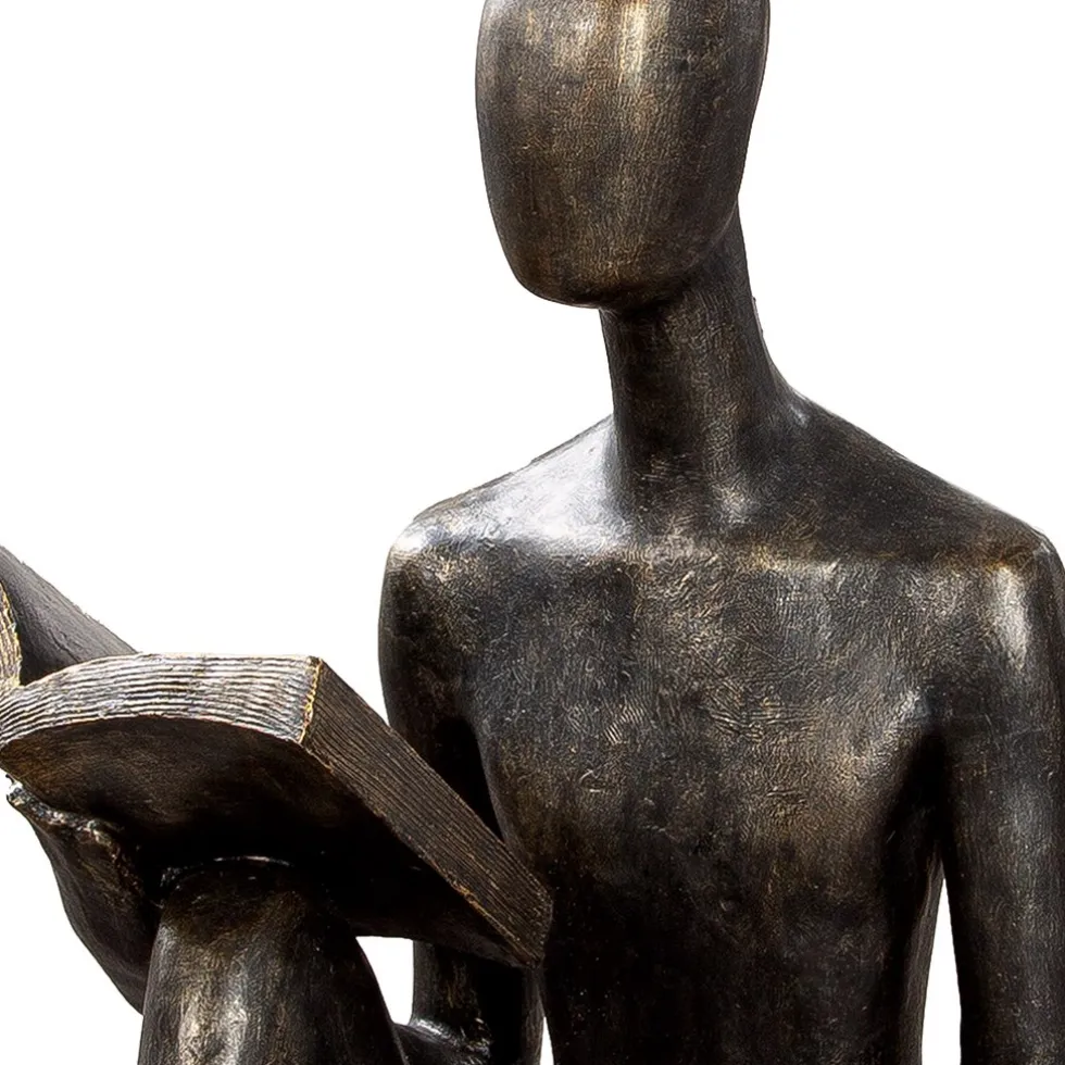 Gartenskulptur Person Reading bronze Höhe 80 cm