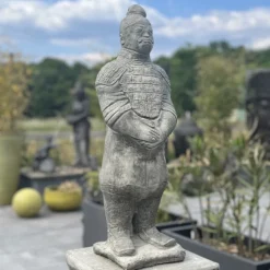 Gartenskulptur Stein SAMURAI KRIEGER Höhe 65 cm