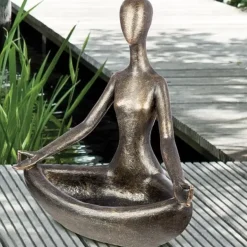 Gartenskulptur Yoga Figur bronze Höhe 48 cm