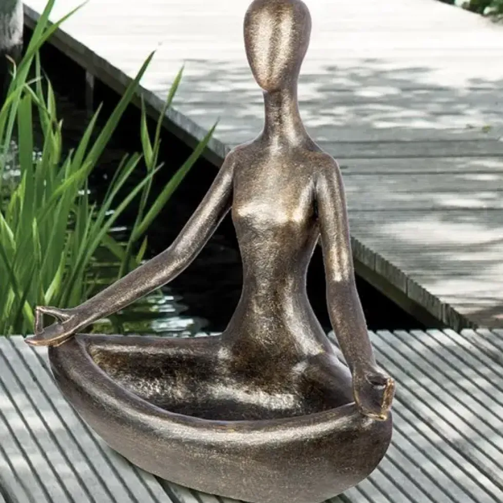 Gartenskulptur Yoga Figur bronze Höhe 48 cm