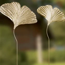 Gartenstecker Ginkgo Höhe 97 cm gold
