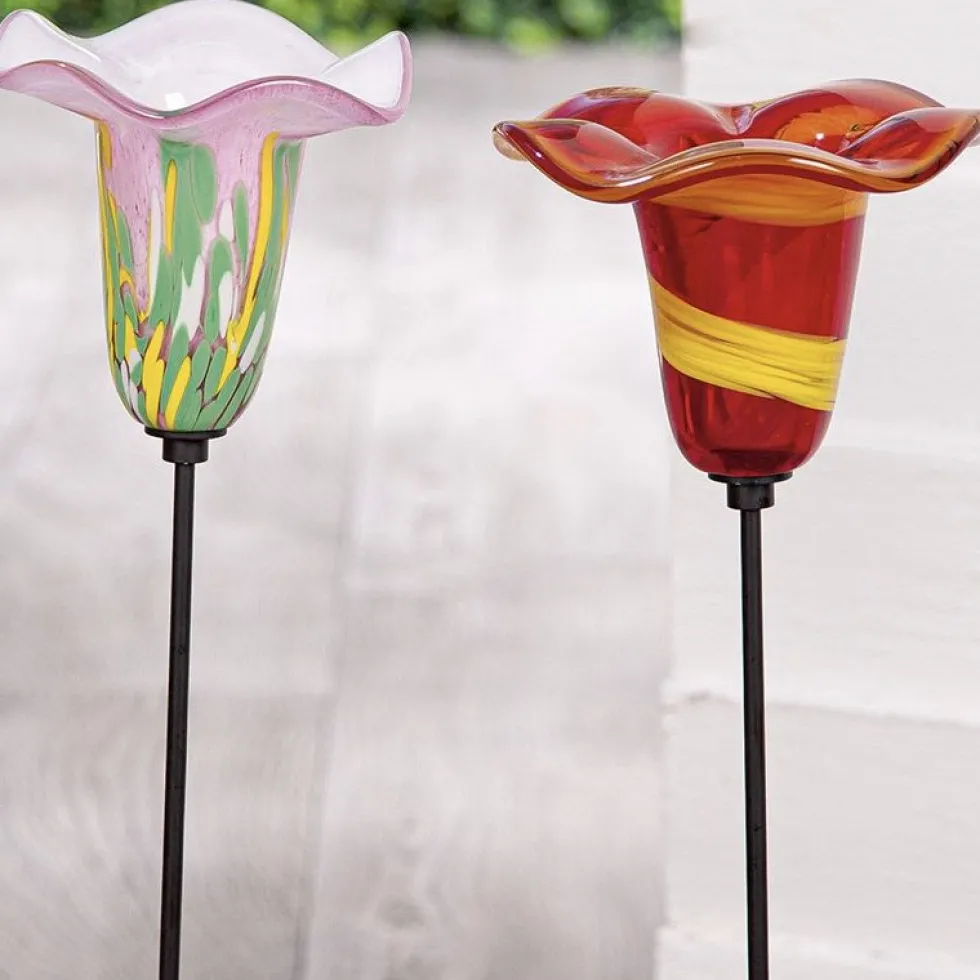 Gartenstecker Glas Blumen