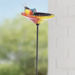 Gartenstecker Glas Vogeltränke PIEPS Casablanca H 108 cm