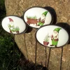 Gartenstecker KRÄUTERZWERG 3er SET Keramik
