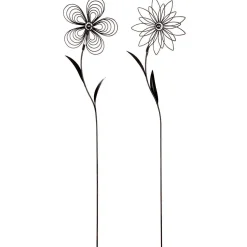 Gartenstecker Metall Blume Deko 2er Set Höhe 110 cm