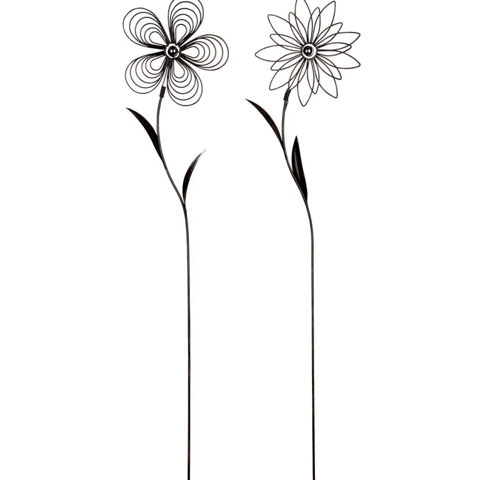 Gartenstecker Metall Blume Deko 2er Set Höhe 110 cm