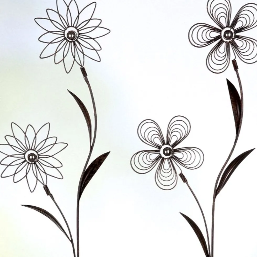 Gartenstecker Metall Deko Blume 2er Set Höhe 115 cm
