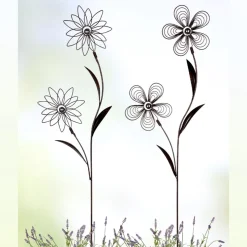 Gartenstecker Metall Deko Blume 2er Set Höhe 115 cm