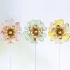 Gartenstecker Metall Deko FLOWER 3er-Set Höhe 100 cm