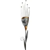 Gartenstecker Metall Deko KRONE Nobile grau / gold Höhe 115 cm