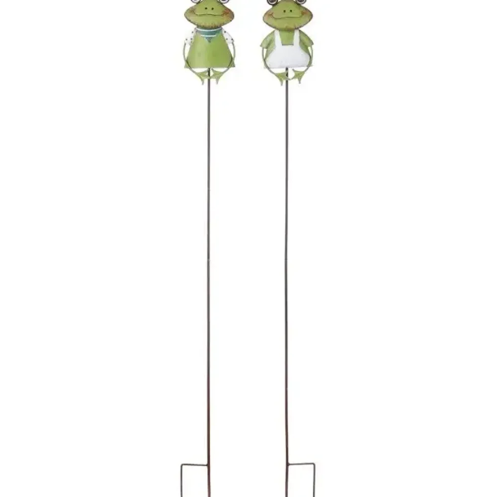 Gartenstecker Metall Tiere FROSCHPAAR H 128 cm