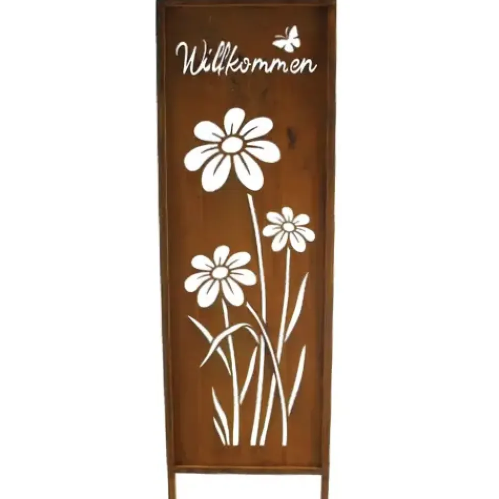 Gartenstecker Rost BLUMEN H 83 cm