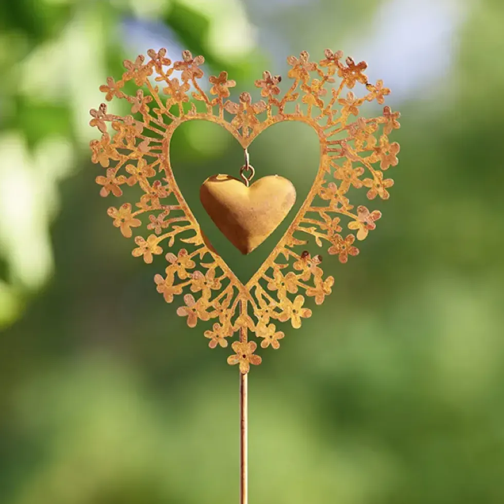 Gartenstecker Rost Herz