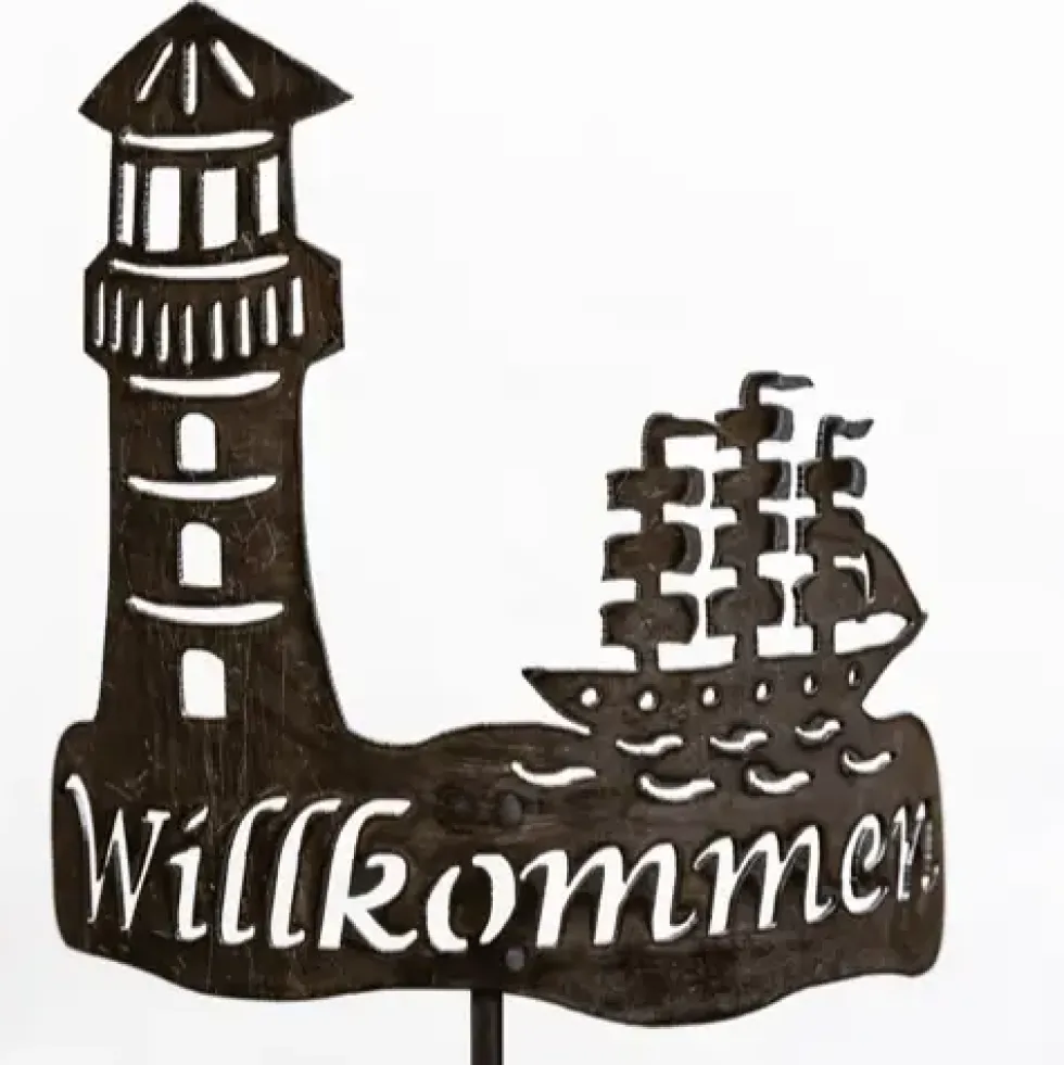 Gartenstecker Rost WILLKOMMEN H 120 cm
