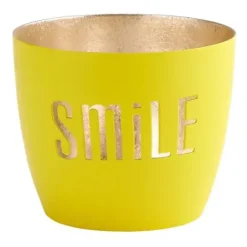 GiftCompany Windlicht Madras Smile gelb