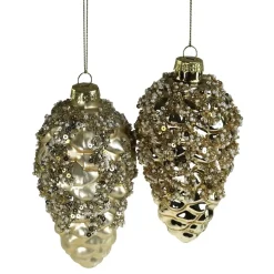 Glaszapfen gold 2er Set