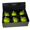 Glänzende Glas-Weihnachtskugel Pearly in Apfelgrün – 6er-Set