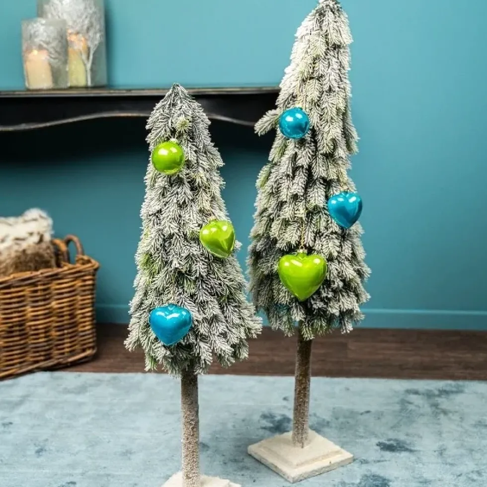 Glänzende Glas-Weihnachtskugel Pearly in Apfelgrün – 6er-Set