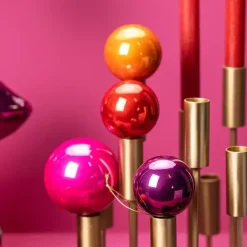 Glänzende Glas-Weihnachtskugel Pearly in Lila – 6er-Set