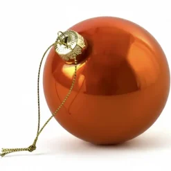 Glänzende Glas-Weihnachtskugel Pearly in Orange – 6er-Set
