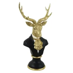 Goldener Hirsch Büste Werner Voß KARL schwarz H 53 cm