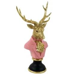 Goldener Hirsch Büste Werner Voß Ludwig pink Höhe 53 cm