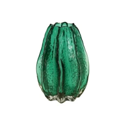 Grüne Vase Karambola Glas Werner Voß