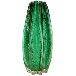 Grüne Vase Karambola Glas Werner Voß