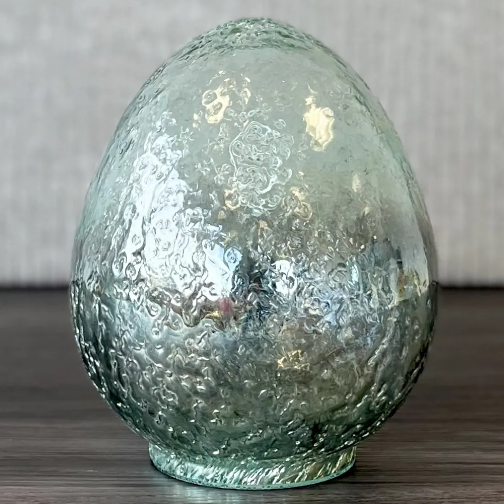 Großes Osterei Deko Glasei türkis Clayre & Eef Höhe 19 cm